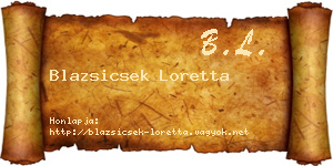 Blazsicsek Loretta névjegykártya